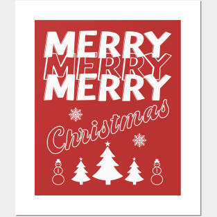 Merry Merry Merry Christmas Posters and Art